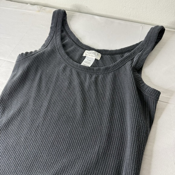 L Space Black Ribbed Side Slit Maxi Dress Cover Up Women's Medium Beach Boho - Picture 10 of 14